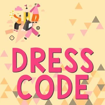 Conceptual display Dress Code. Word Written on an accepted way of dressing for a Illustration