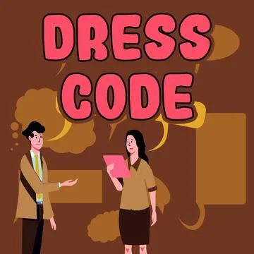 Conceptual display Dress Code. Word Written on an accepted way of dressing for a Illustration
