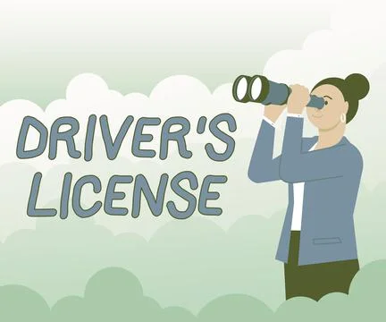 Conceptual display Driver S License. Word for a document permitting a person to Stock Illustration