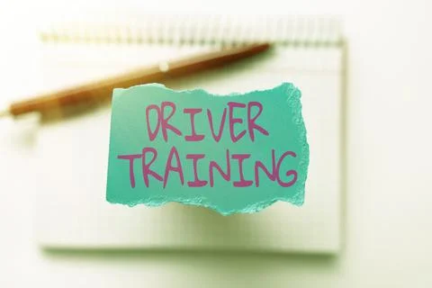 Conceptual display Driver Training. Word for prepares a new driver to obtain a Stock Photos