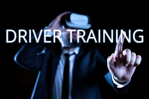 Conceptual display Driver Trainingprepares a new driver to obtain a driver's Stock Photos
