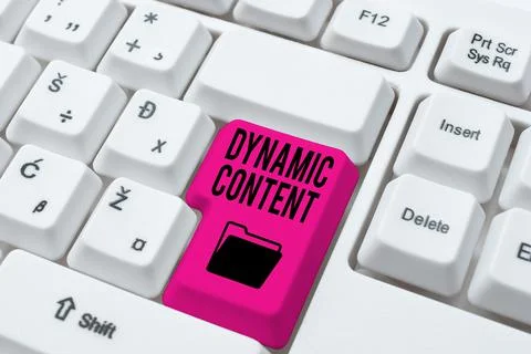 Conceptual display Dynamic Content. Internet Concept web content that changes Stock Photos