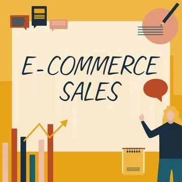 Conceptual display E Commerce Sales. Internet Concept activity of buying or Illustration