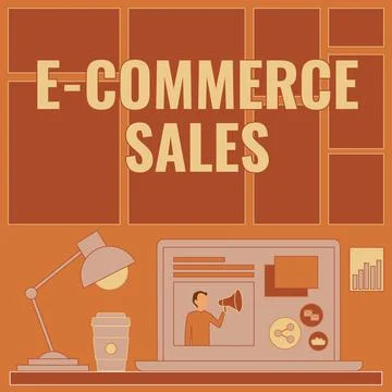 Conceptual display E Commerce Sales. Business concept activity of buying or Stock Illustration