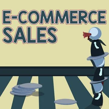 Conceptual display E Commerce Sales. Internet Concept activity of buying or Stock Illustration