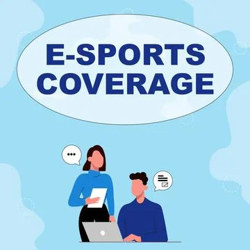 Conceptual display E Sports Coverage. Concept meaning Reporting live on latest Stock Illustration
