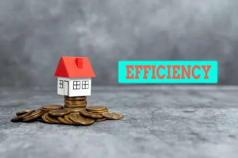 Conceptual display Efficiency. Concept meaning ability to prevent a waste of Stock Photos