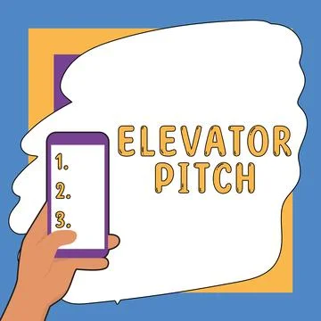 Conceptual display Elevator Pitch. Concept meaning A persuasive sales pitch Stock Illustration