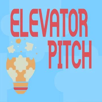 Conceptual display Elevator Pitch. Word Written on A persuasive sales pitch Stock Illustration