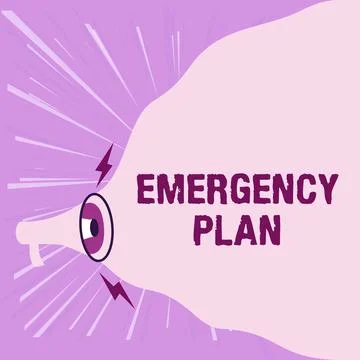 Conceptual display Emergency Plan. Internet Concept instructions that outlines Stock Illustration