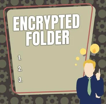 Conceptual display Encrypted Folder. Business showcase protect confidential data Stock Illustration