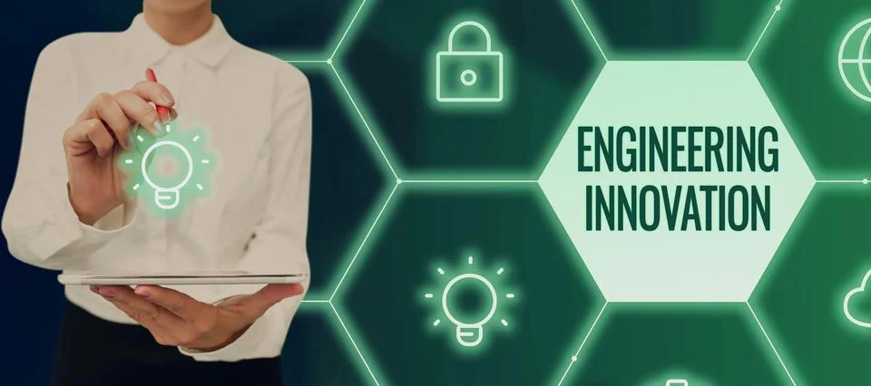 Conceptual display Engineering Innovation. Internet Concept Process expressed in Stockfoto's