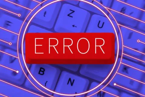 Conceptual display Error. Concept meaning mistake Condition of being wrong in Stock-Fotos