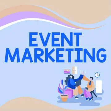 Conceptual display Event Marketingdescribes process of developing display to Stock Illustration