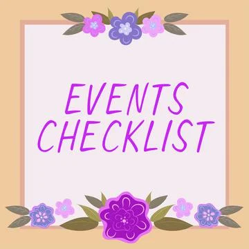 Conceptual display Events Checklist. Internet Concept invaluable tool for Ilustração Stock