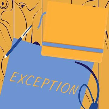 Conceptual display Exception. Business idea person or thing that is excluded Stock Illustration