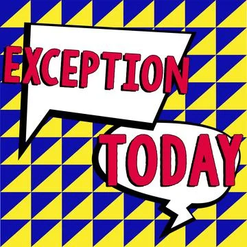 Conceptual display Exception. Business overview person or thing that is excluded Stock Illustration