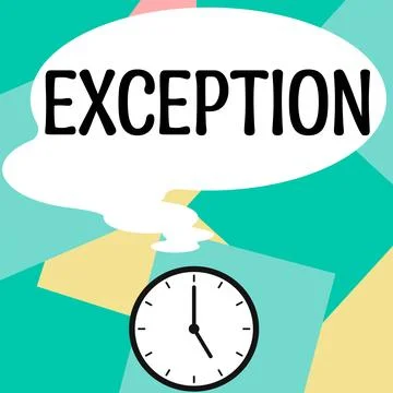 Conceptual display Exception. Concept meaning person or thing that is excluded Stock Illustration