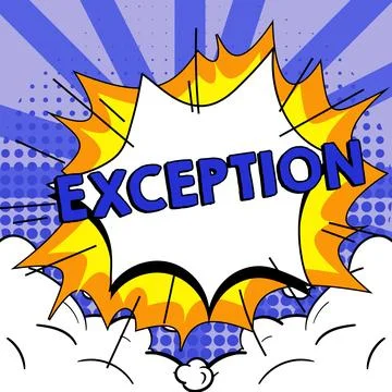 Conceptual display Exception. Internet Concept person or thing that is excluded Stock Illustration