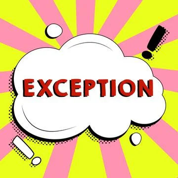 Conceptual display Exception. Internet Concept person or thing that is excluded Stock Illustration