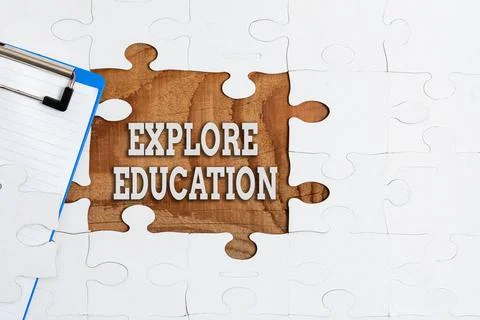 Conceptual display Explore Education. Conceptual photo Discover the ways of Stock Photos