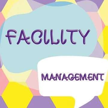Conceptual display Facility Management. Conceptual photo Multiple Function Stock Illustration