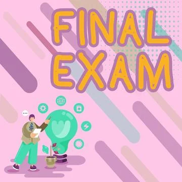 Conceptual display Final Exam. Word Written on test given to student at the end Stock Illustration