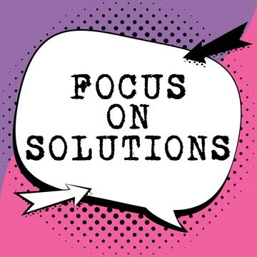Conceptual display Focus On Solutions. Business showcase powerful practical way Stock Illustration