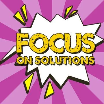 Conceptual display Focus On Solutions. Conceptual photo powerful practical way 库存插图