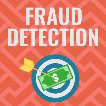 Conceptual display Fraud Detection. Concept meaning identification of actual or Illustrazione stock