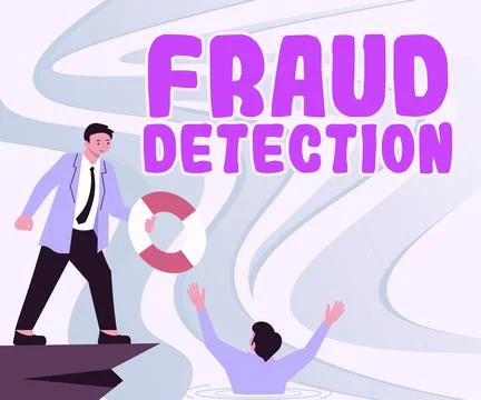 Conceptual display Fraud Detection. Internet Concept identification of actual or Illustrazione stock