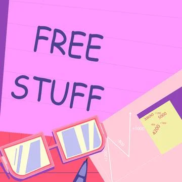 Conceptual display Free Stuff. Internet Concept Any thing that you can have in a Ilustração Stock