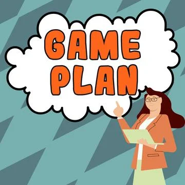 Conceptual display Game Plan. Internet Concept strategy worked out in advance in Stock Illustration