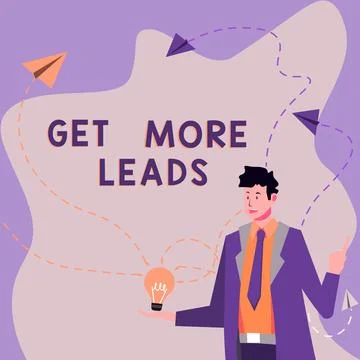 Conceptual display Get More Leads. Business approach Inbound Marketing Process 스톡 일러스트