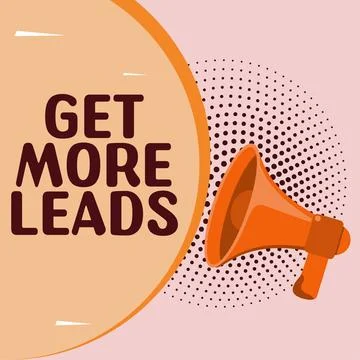 Conceptual display Get More Leads. Business overview Inbound Marketing Process Stock Illustration