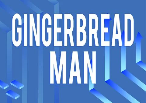 Conceptual display Gingerbread Mancookie made of gingerbread usually in the Stock Illustration