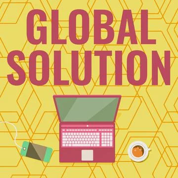 Conceptual display Global Solution. Business concept dealing with a difficult 스톡 일러스트