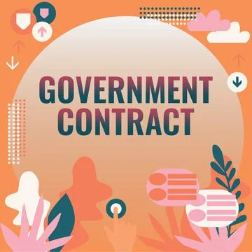 Conceptual display Government Contract. Concept meaning Agreement Process to Stockillustratie