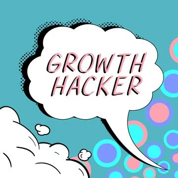 Conceptual display Growth Hacker. Word for generally to acquire as many users or Illustrazione stock
