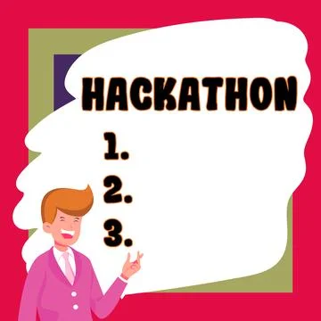 Conceptual display Hackathon. Business concept event where large number of Stock Illustration