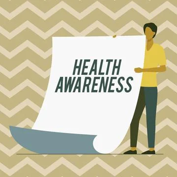 Conceptual display Health Awareness. Business approach Promoting community Stock Illustration