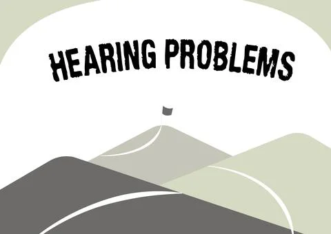 Conceptual display Hearing Problems. Concept meaning is partial or total Stock Illustration