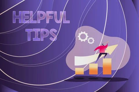 Conceptual display Helpful Tips. Internet Concept Ask an Expert Solutions Hints Stock Illustration