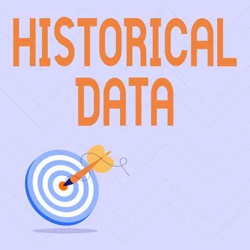 Conceptual display Historical Data. Word for collected data about past events Illustrazione stock
