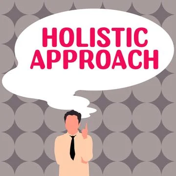 Conceptual display Holistic Approach. Concept meaning characterized belief that Stock Illustration