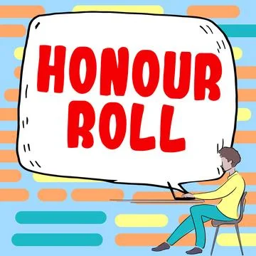 Conceptual display Honour Roll. Internet Concept high respect great esteem for Stock Illustration
