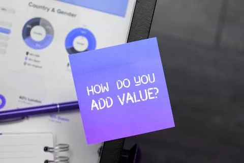 Conceptual display How Do You Add Value. Business overview Bring business 스톡 사진