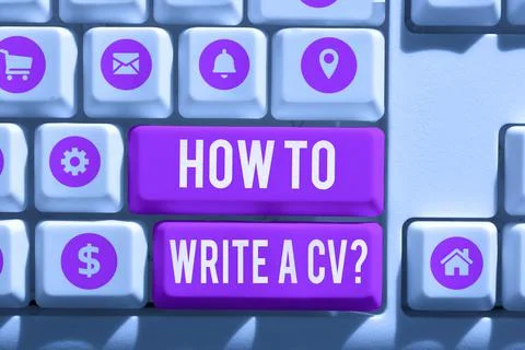 Conceptual display How To Write A Cv. Internet Concept Recommendations to make a Stock Photos