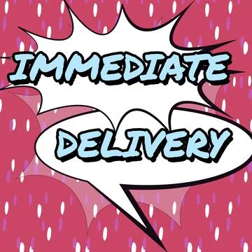 Conceptual display Immediate DeliverySend it Now Custom Procedure to dispose Stock Illustration