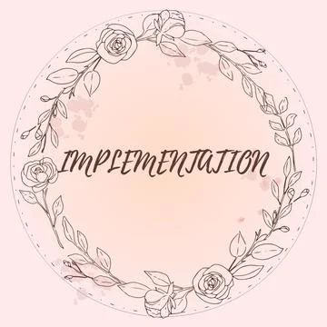 Conceptual display Implementation. Business overview The process of making 스톡 일러스트